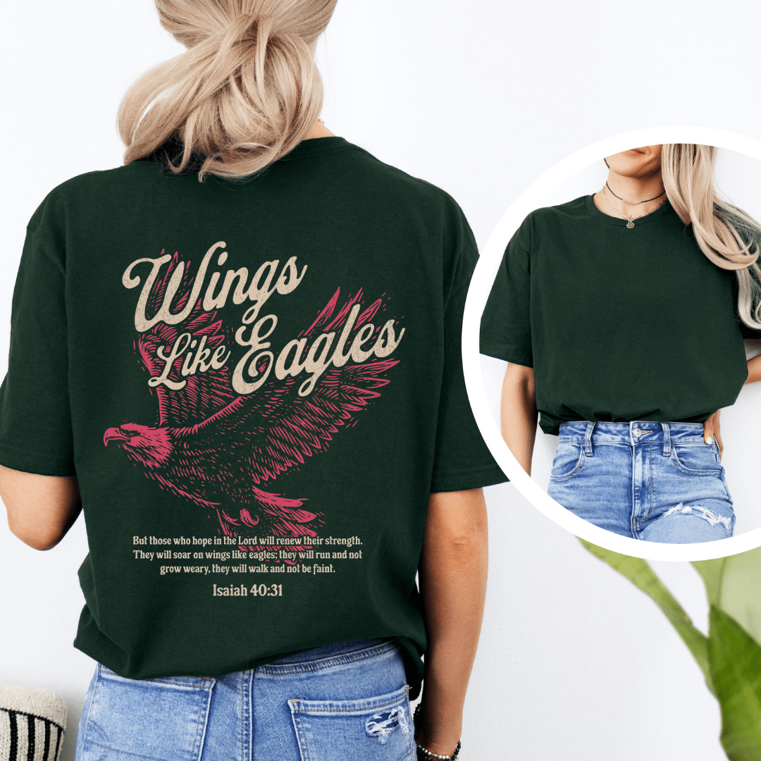 Wings Like Eagles - Back Print T-Shirt