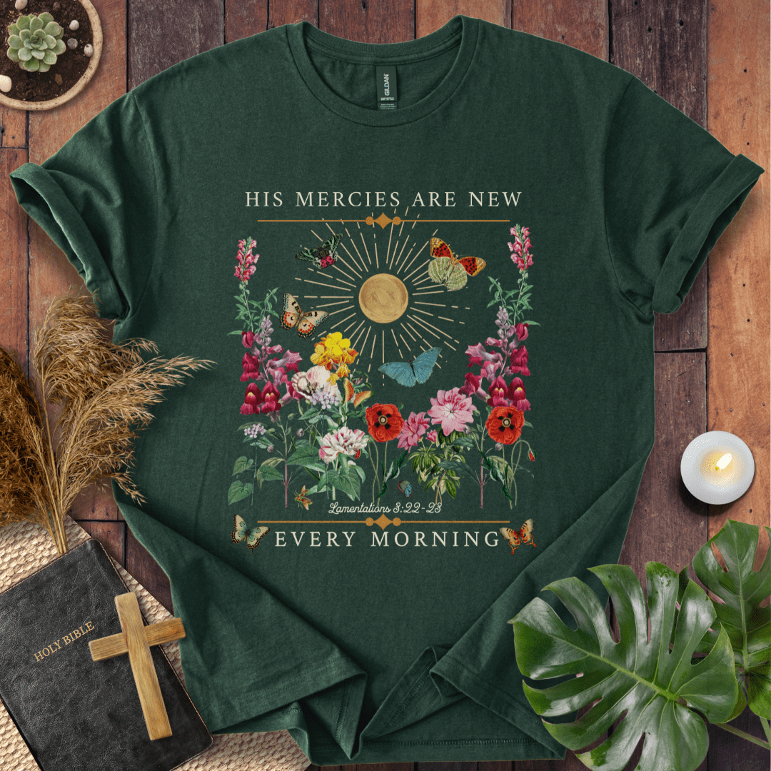 His Mercies Are New Every Morning - Butterfly T-Shirt