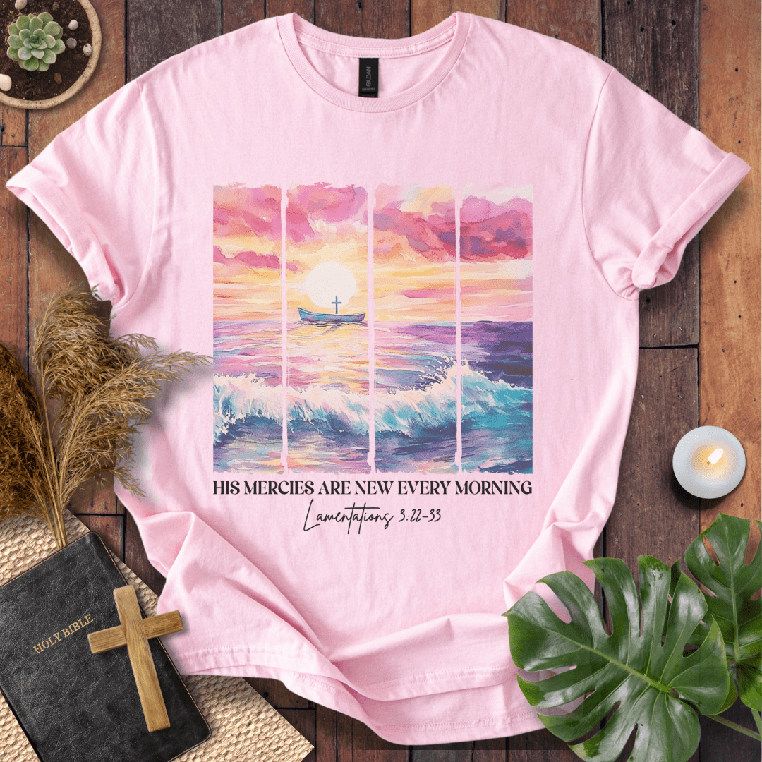 His Mercies Are New Every Morning - Ocean T-Shirt