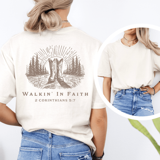 Walkin' In Faith - Back Print T-Shirt