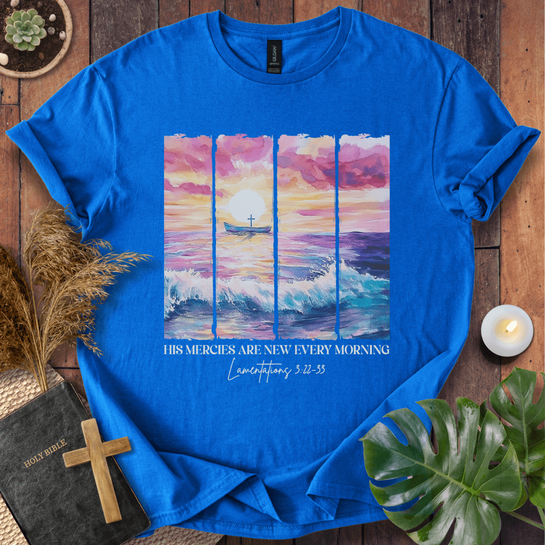 His Mercies Are New Every Morning - Ocean T-Shirt