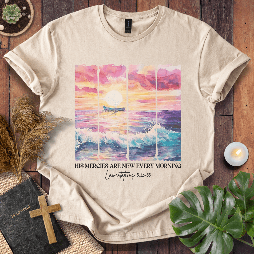 His Mercies Are New Every Morning - Ocean T-Shirt