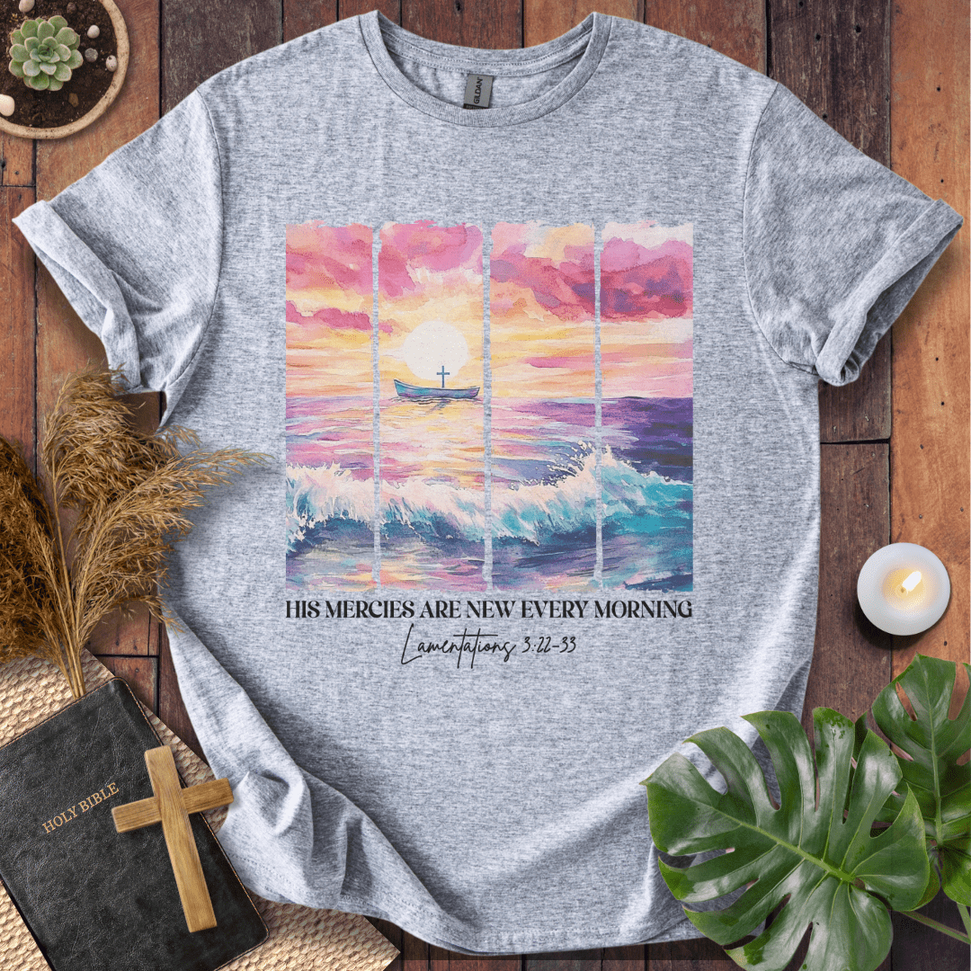 His Mercies Are New Every Morning - Ocean T-Shirt