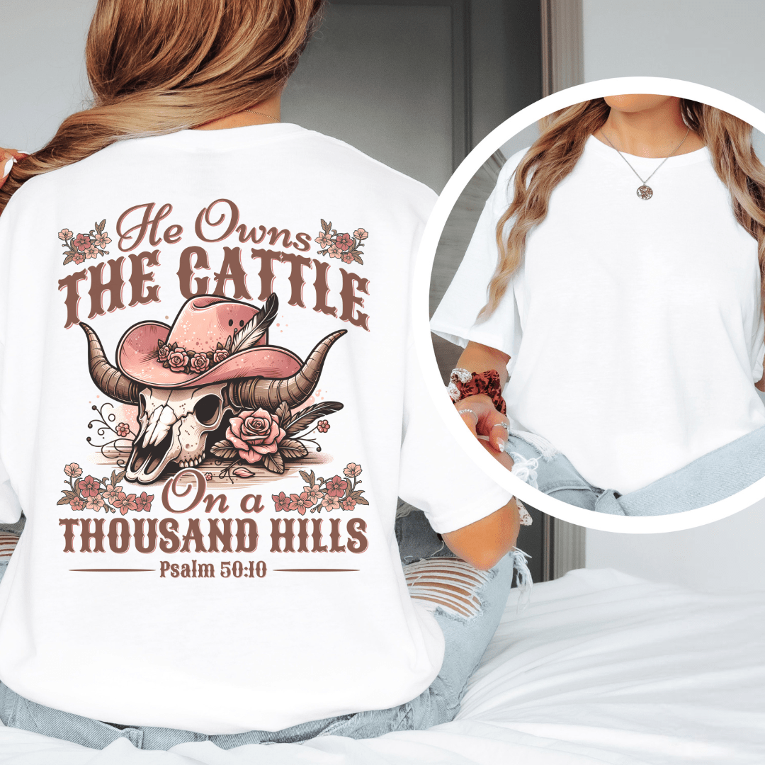 He Owns The Cattle - Back Print T-Shirt