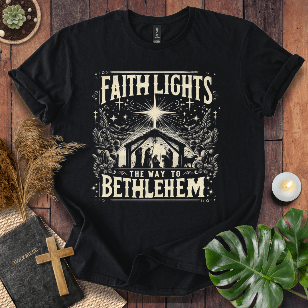 Inspirational Christian t-shirt celebrating the birth of Jesus – Bethlehem faith design