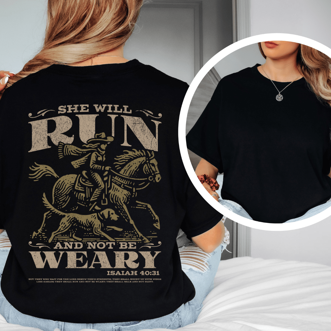 She Will Run - Back Print T-Shirt