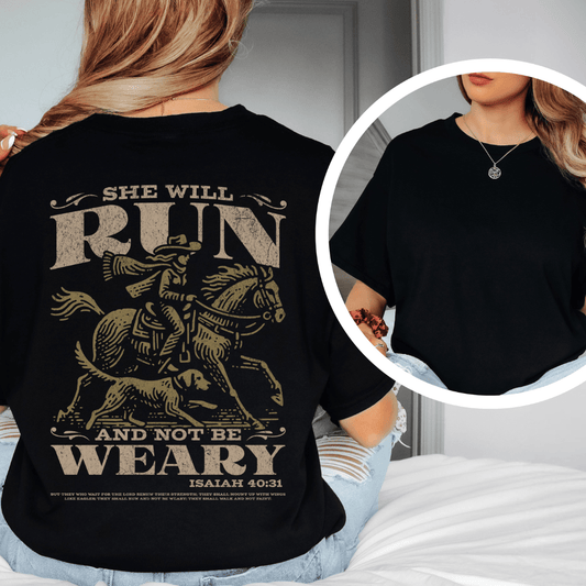 She Will Run - Back Print T-Shirt
