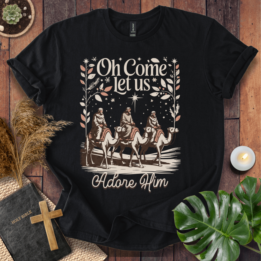Faith Christmas shirt inspired by worship hymn – religious holiday tee