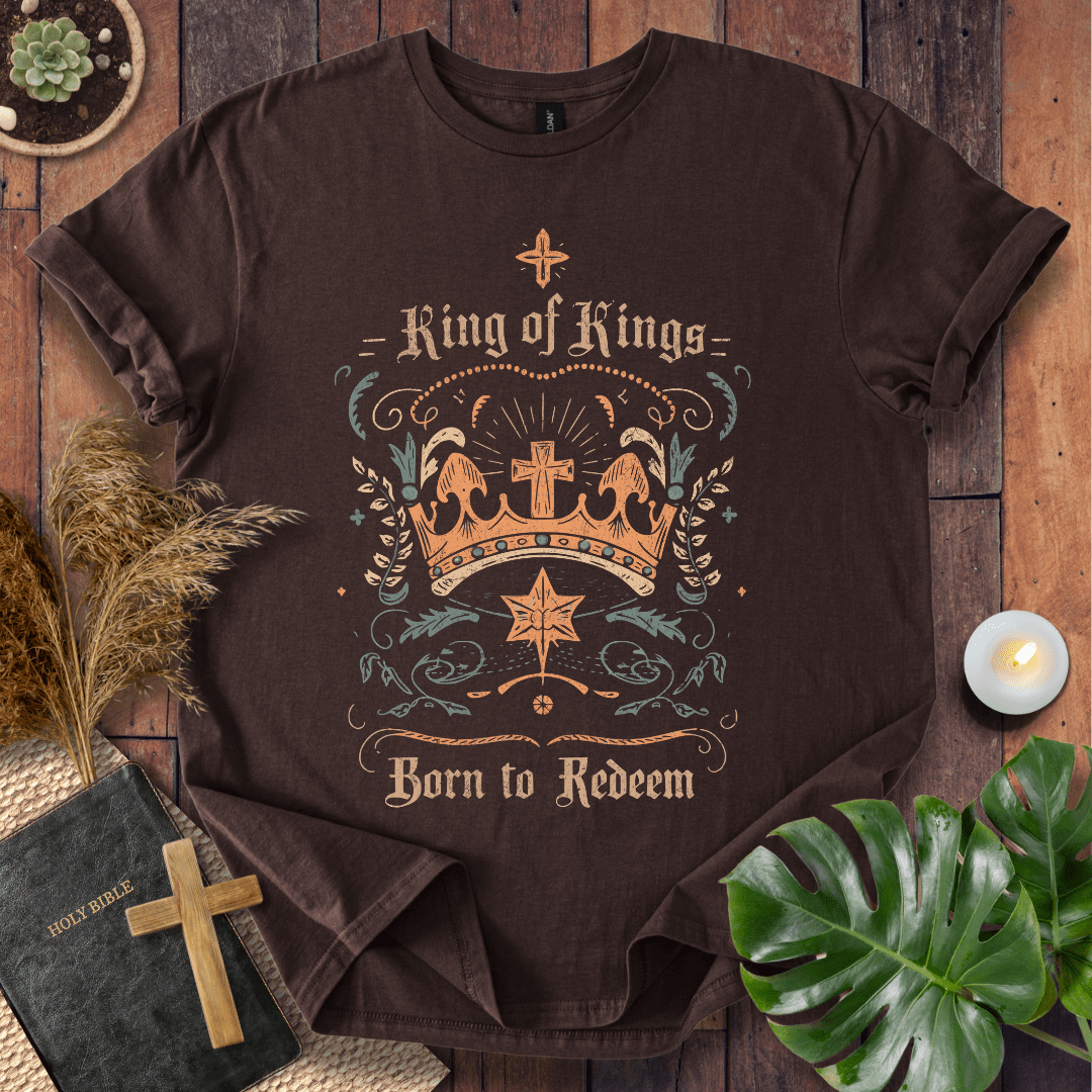 Faith Christmas shirt declaring Jesus as King of Kings – religious holiday tee