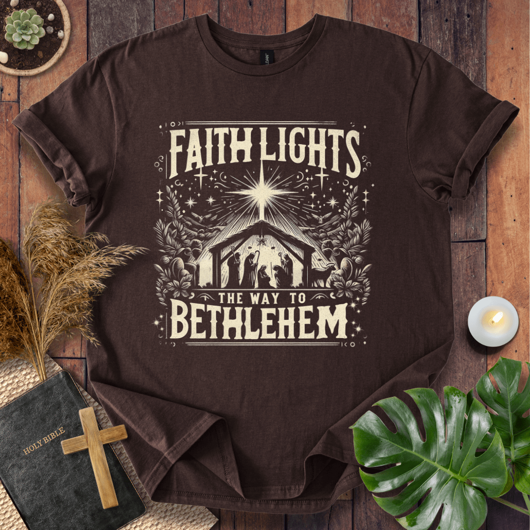 Inspirational Christian t-shirt celebrating the birth of Jesus – Bethlehem faith design