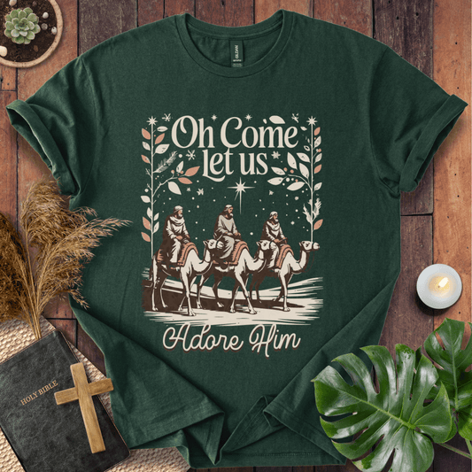 Faith Christmas shirt inspired by worship hymn – religious holiday tee