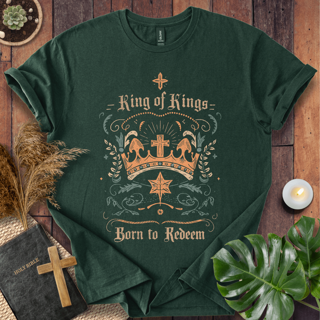 Faith Christmas shirt declaring Jesus as King of Kings – religious holiday tee
