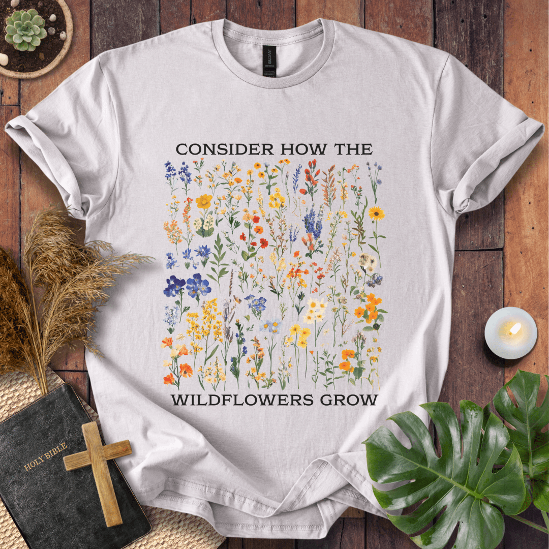 Consider How The Wildflowers Grow - Pattern T-Shirt