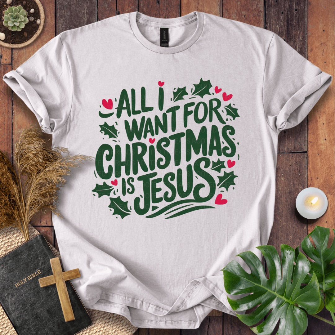 Christian holiday t-shirt reminding of the true meaning of Christmas – Jesus is the gift 