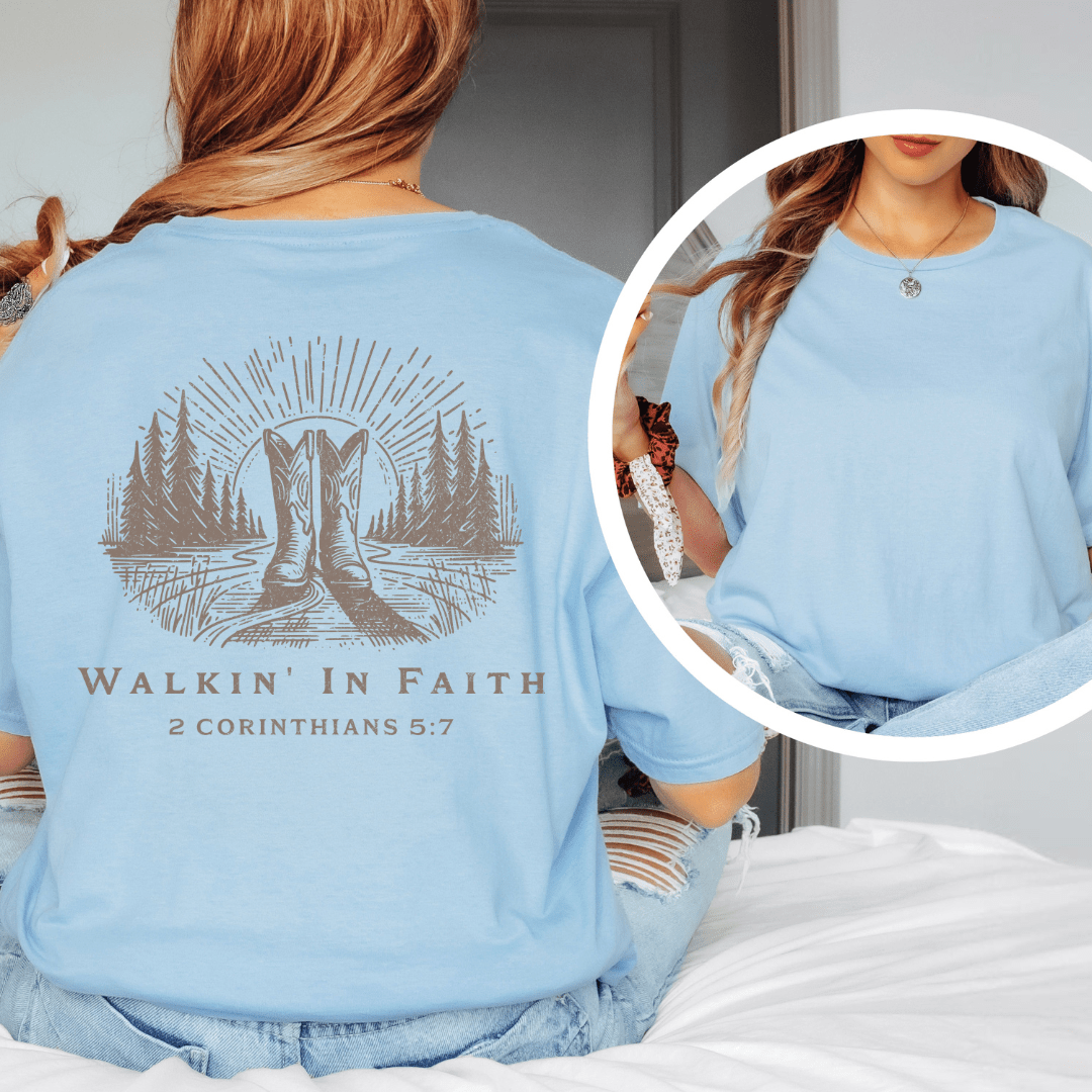 Walkin' In Faith - Back Print T-Shirt