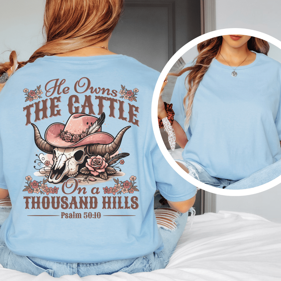 He Owns The Cattle - Back Print T-Shirt