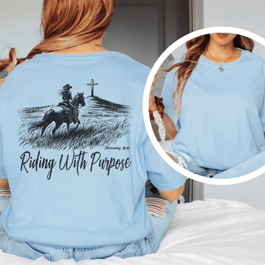 Riding With Purpose - Back Print T-Shirt