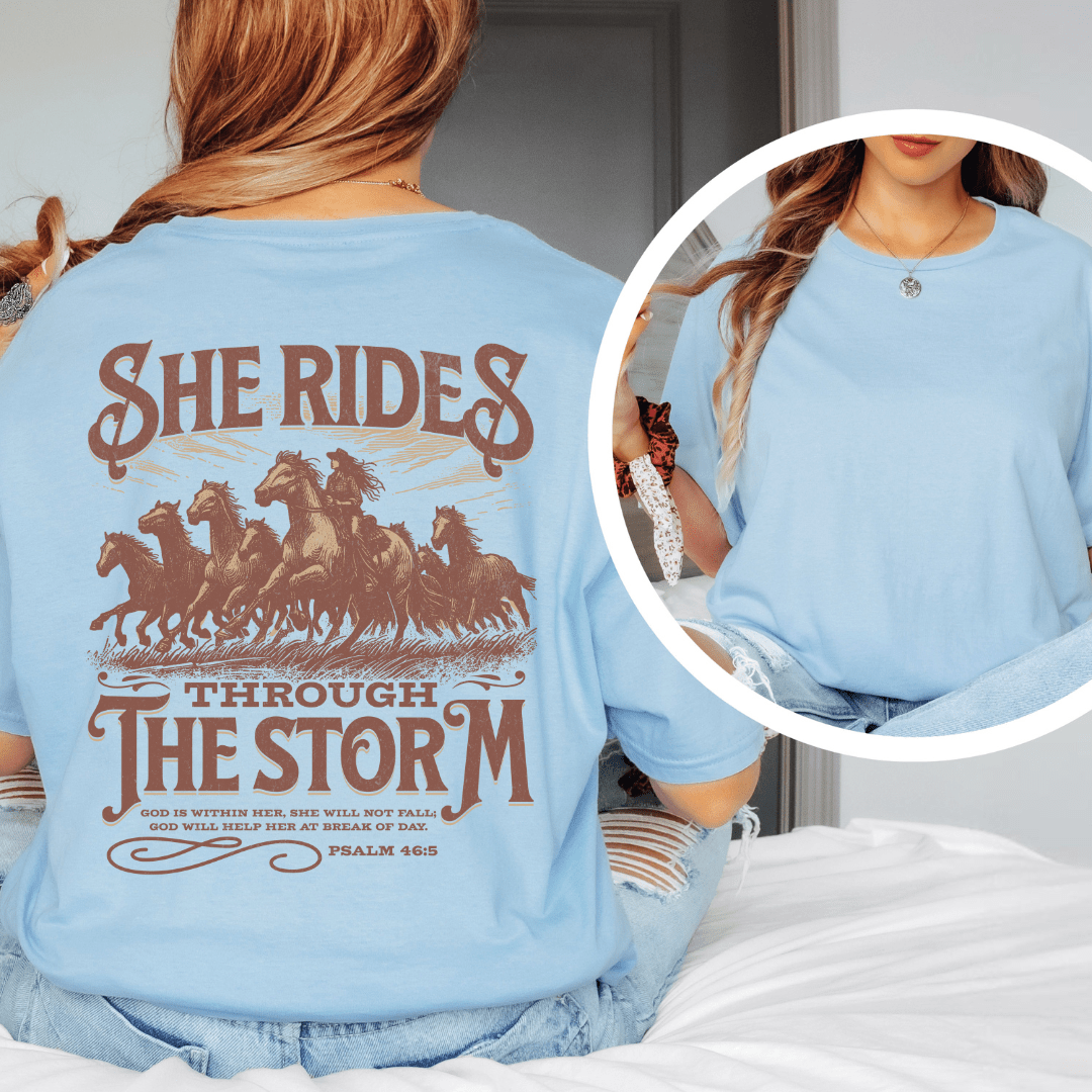 Through The Storm - Back Print T-Shirt
