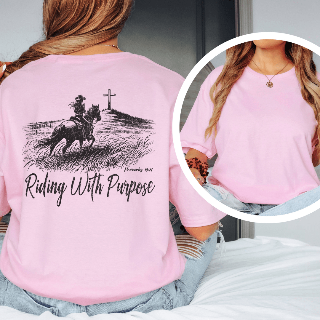 Riding With Purpose - Back Print T-Shirt