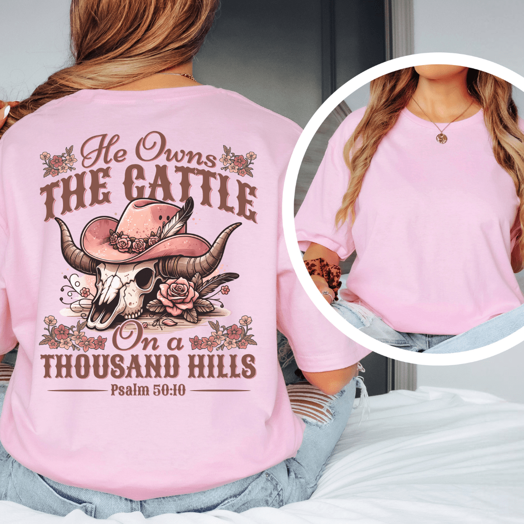 He Owns The Cattle - Back Print T-Shirt