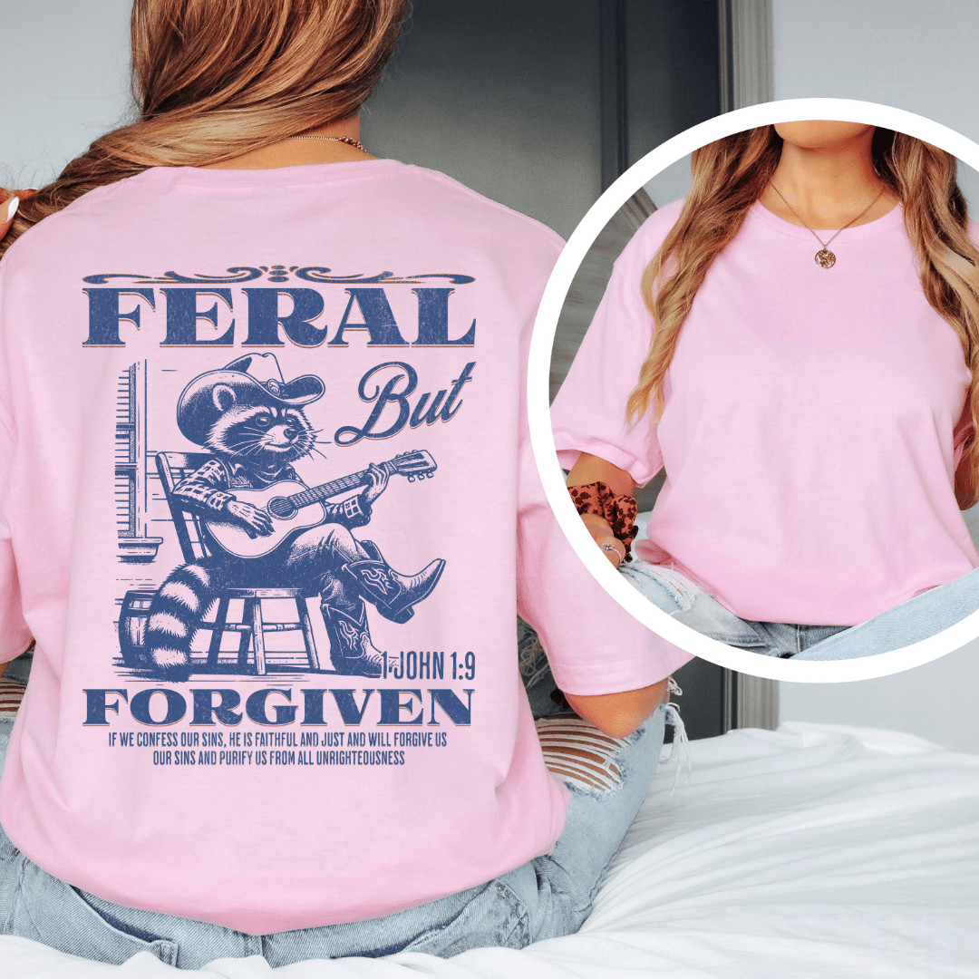 Feral But Forgiven - Back Print T-Shirt