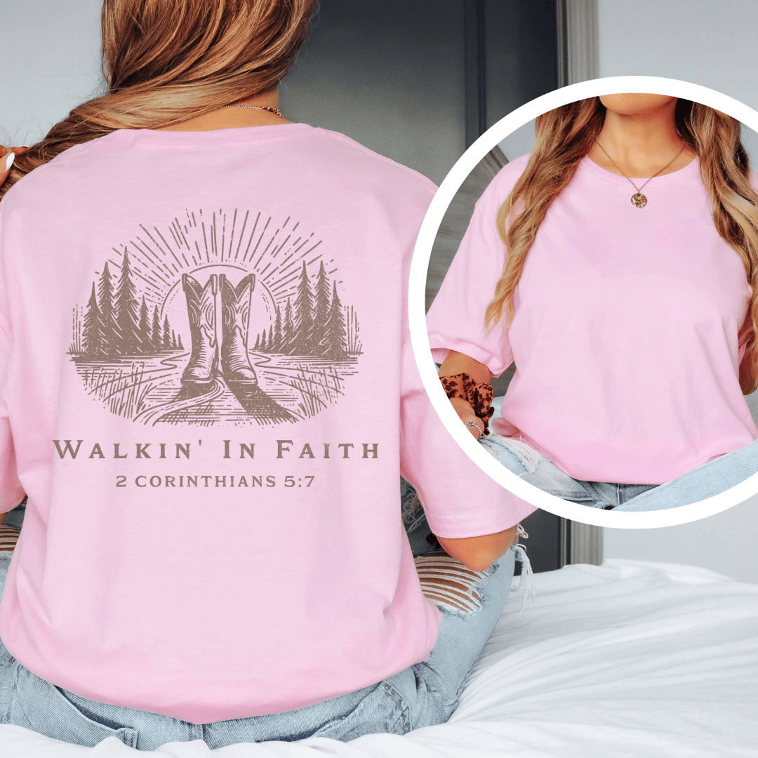 Walkin' In Faith - Back Print T-Shirt
