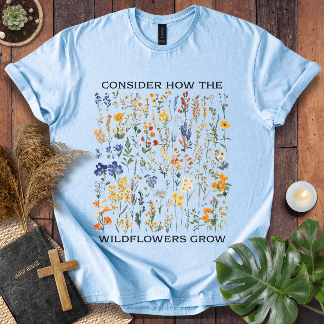 Consider How The Wildflowers Grow - Pattern T-Shirt
