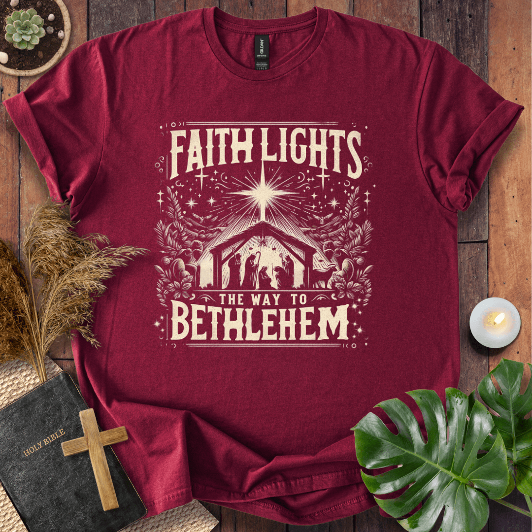 Inspirational Christian t-shirt celebrating the birth of Jesus – Bethlehem faith design