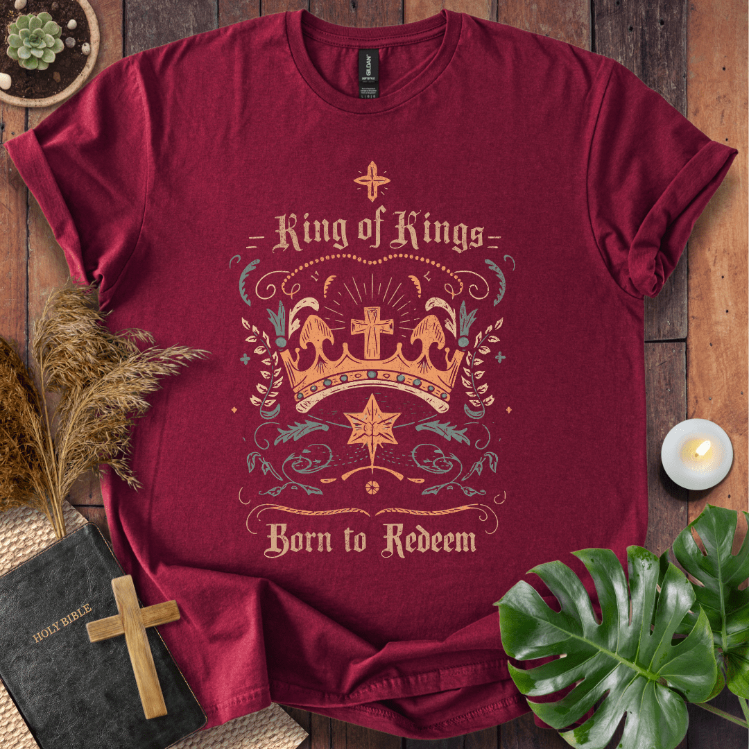 Faith Christmas shirt declaring Jesus as King of Kings – religious holiday tee