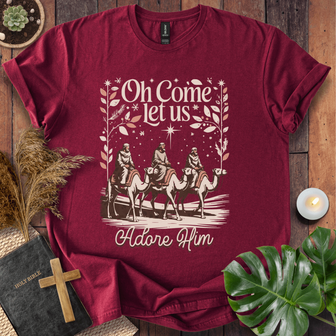 Faith Christmas shirt inspired by worship hymn – religious holiday tee