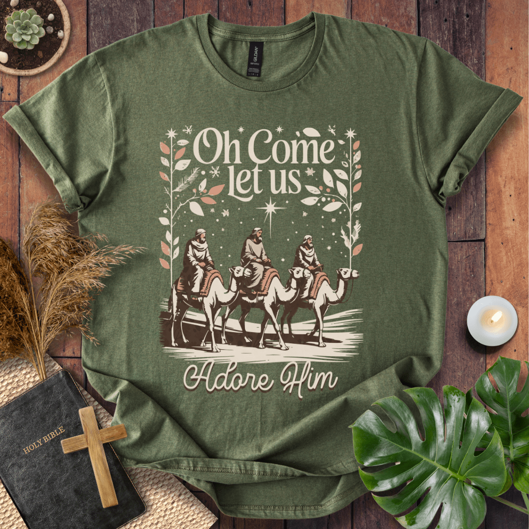Faith Christmas shirt inspired by worship hymn – religious holiday tee