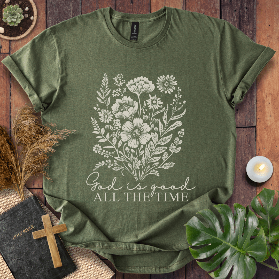 God Is Good - Floral T-Shirt