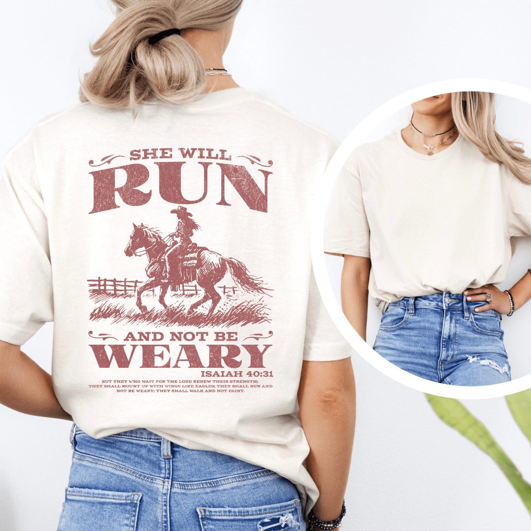 She Will Run T-Shirt - Back Print