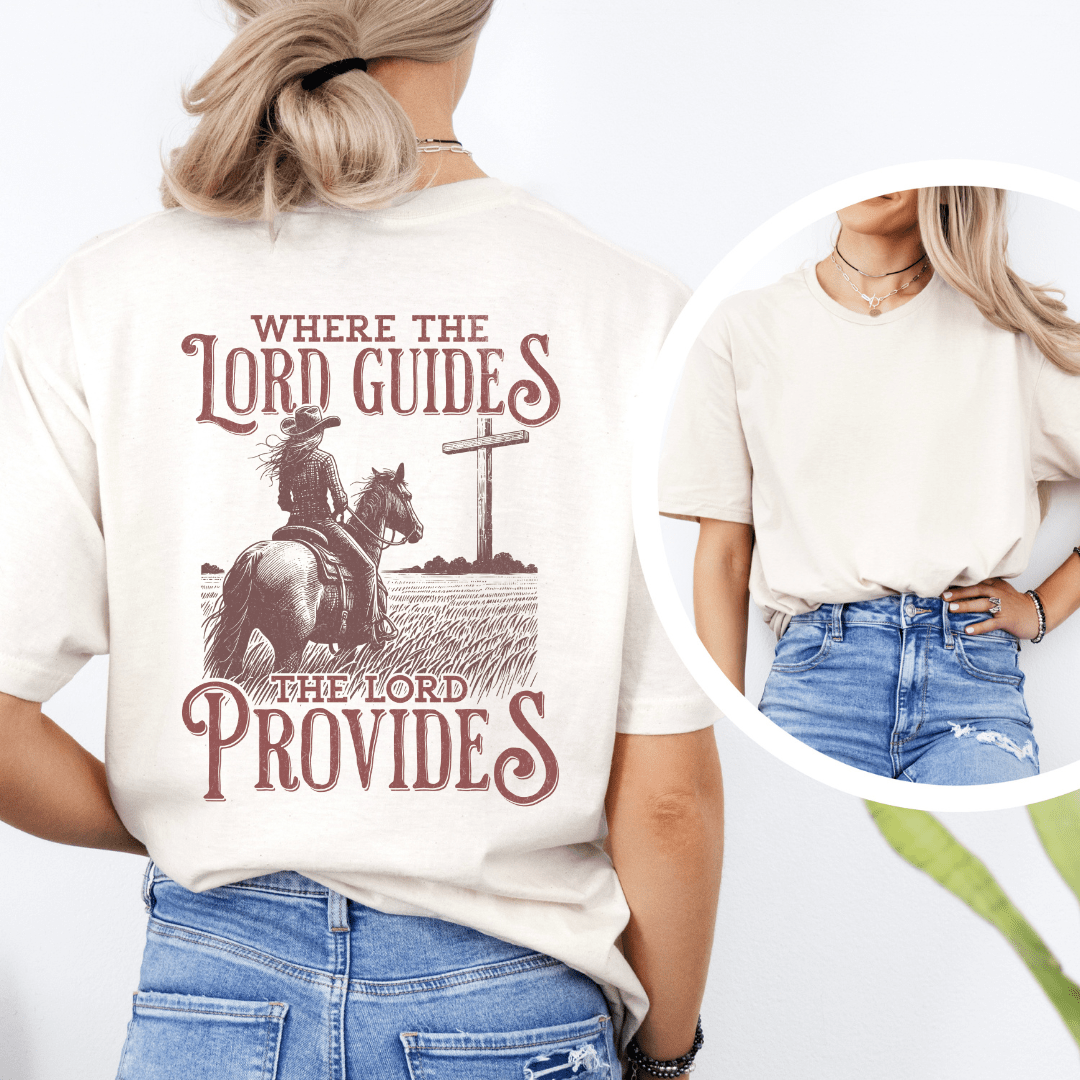Where The Lord Guides - Back Print T-Shirt