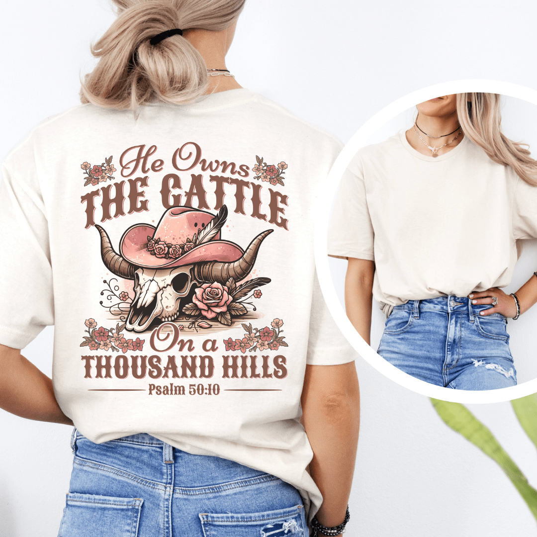 He Owns The Cattle - Back Print T-Shirt