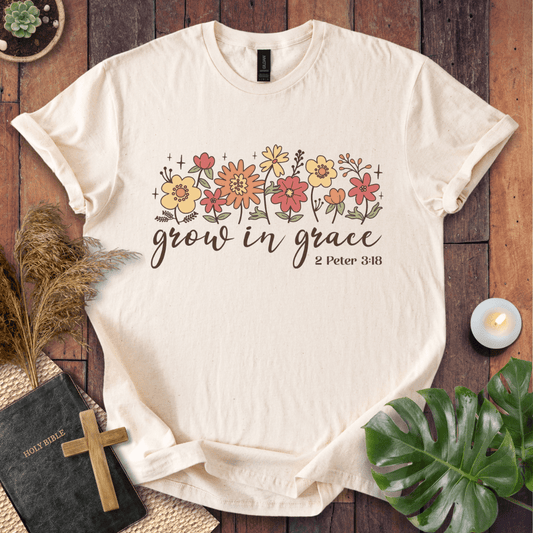 Grow In Grace - Floral T-Shirt