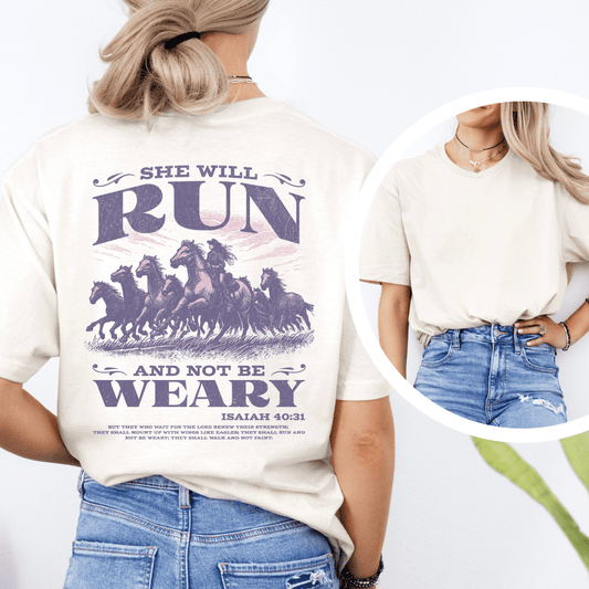 She Will Run - Back Print T-Shirt