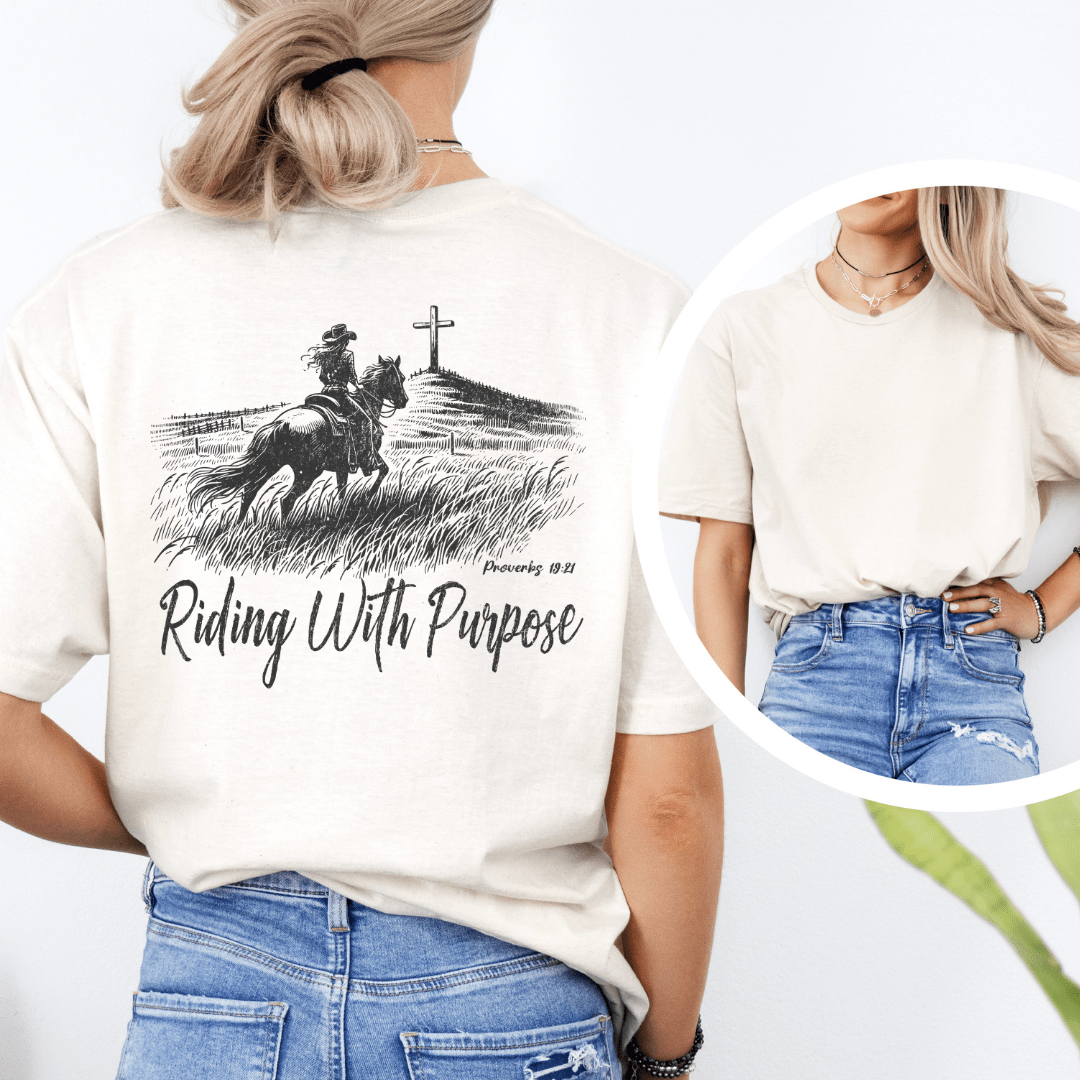 Riding With Purpose - Back Print T-Shirt