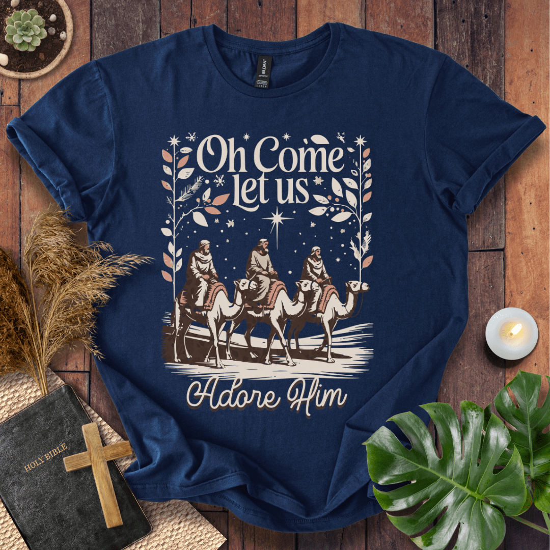 Faith Christmas shirt inspired by worship hymn – religious holiday tee