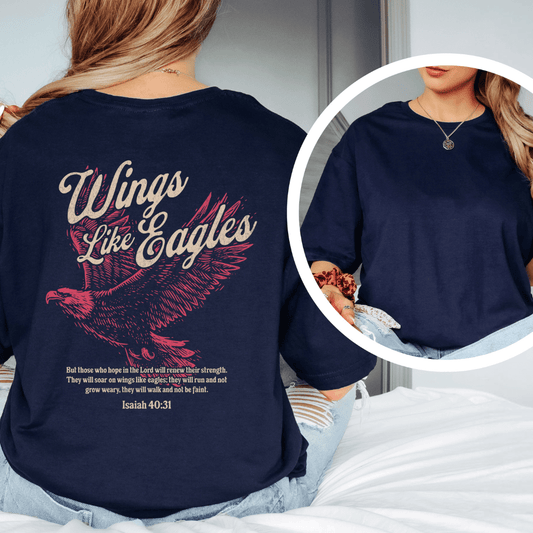 Wings Like Eagles - Back Print T-Shirt