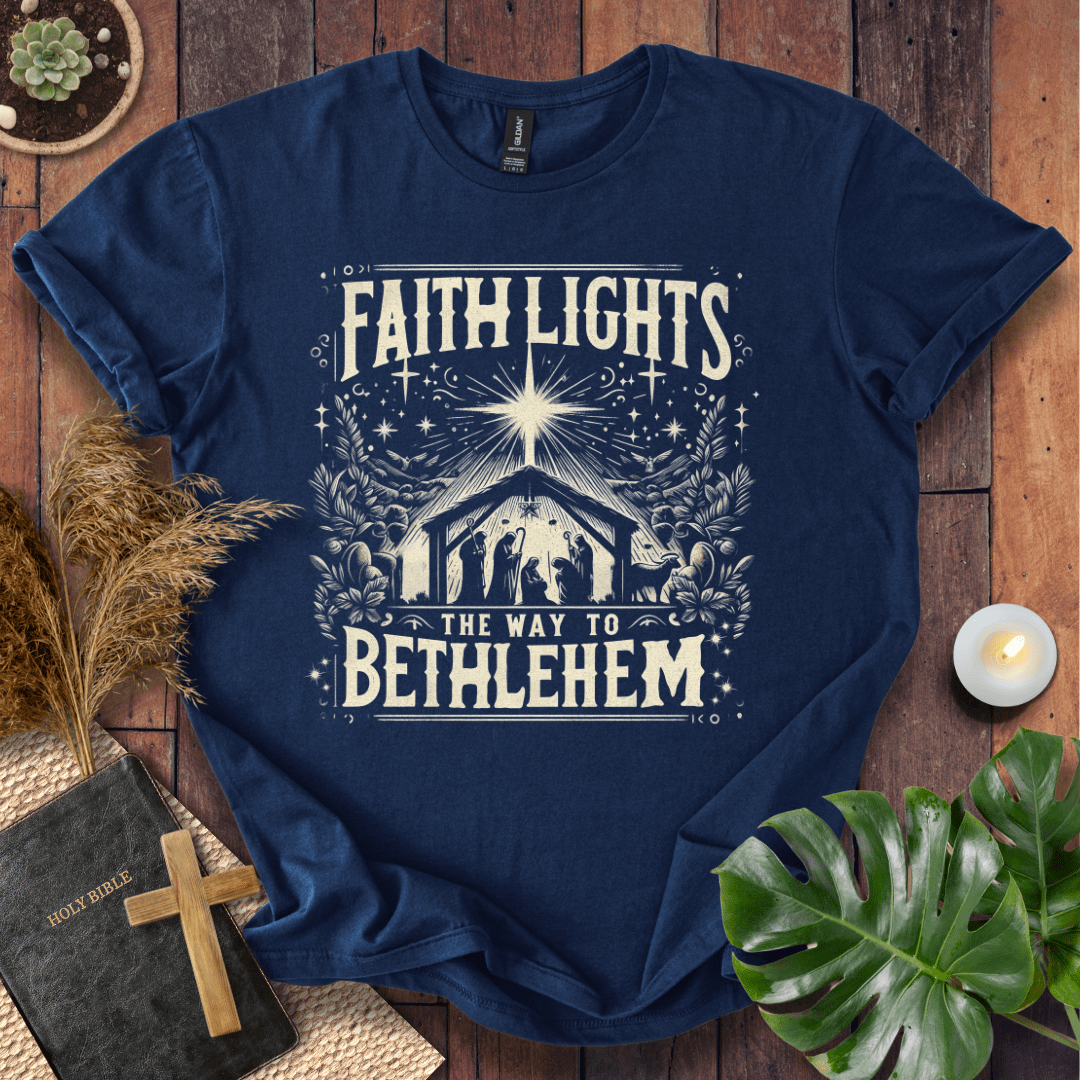 Inspirational Christian t-shirt celebrating the birth of Jesus – Bethlehem faith design