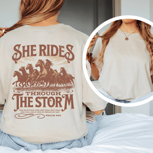 Through The Storm - Back Print T-Shirt