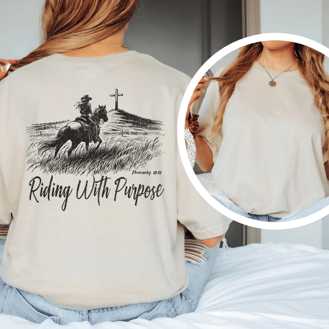 Riding With Purpose - Back Print T-Shirt