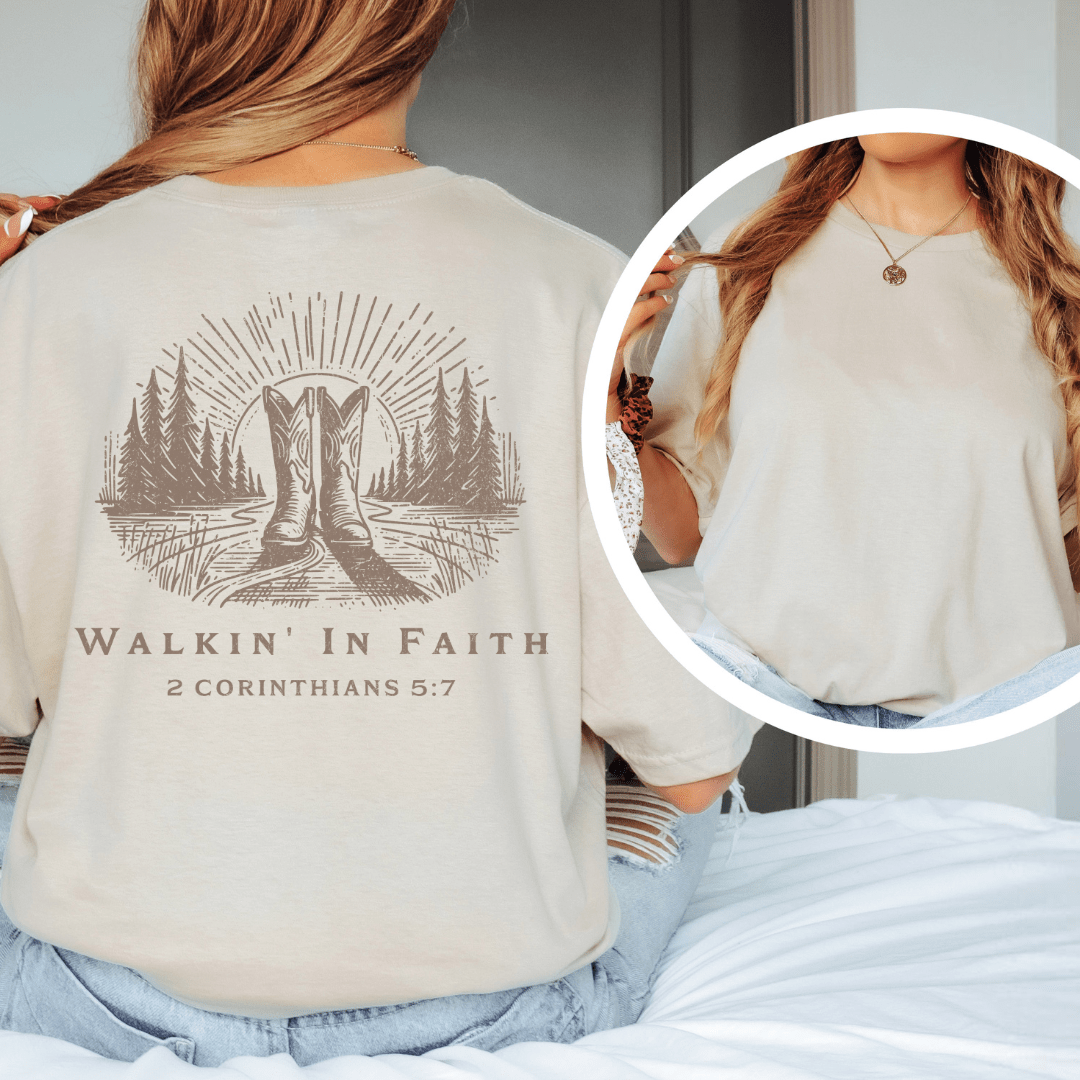 Walkin' In Faith - Back Print T-Shirt