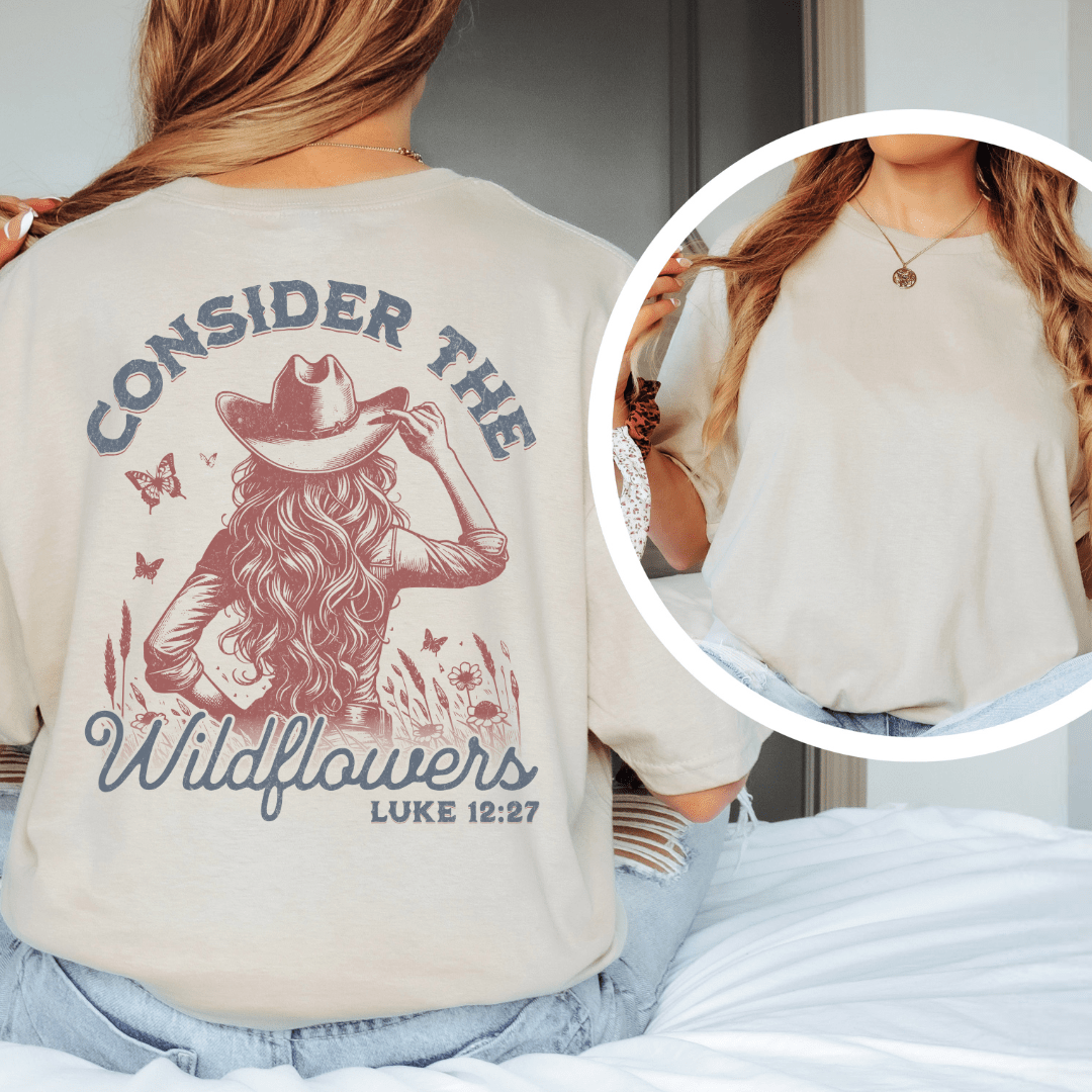 Consider The Wildflowers - Back Print T-Shirt