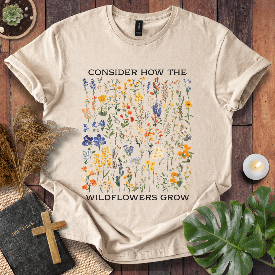 Consider How The Wildflowers Grow - Pattern T-Shirt