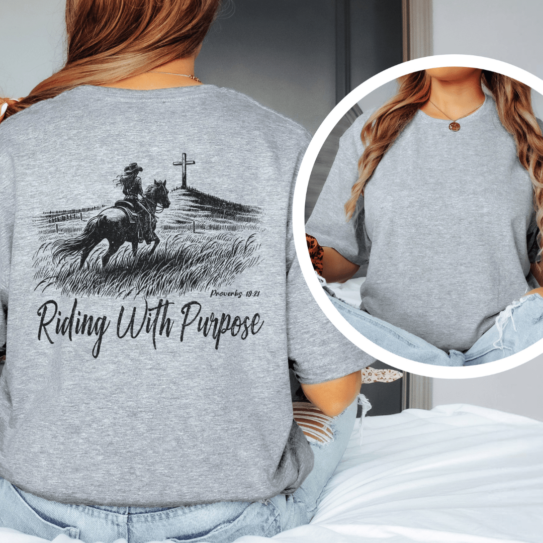 Riding With Purpose - Back Print T-Shirt