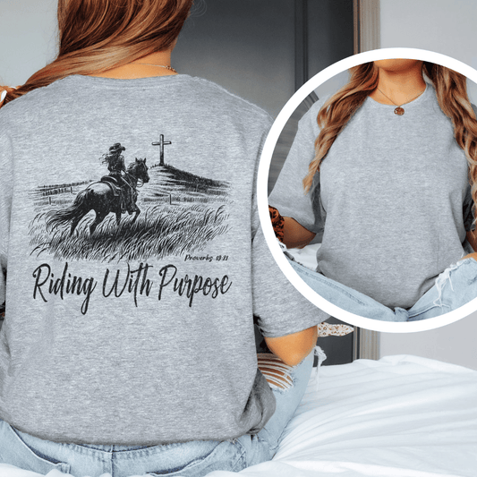 Riding With Purpose - Back Print T-Shirt
