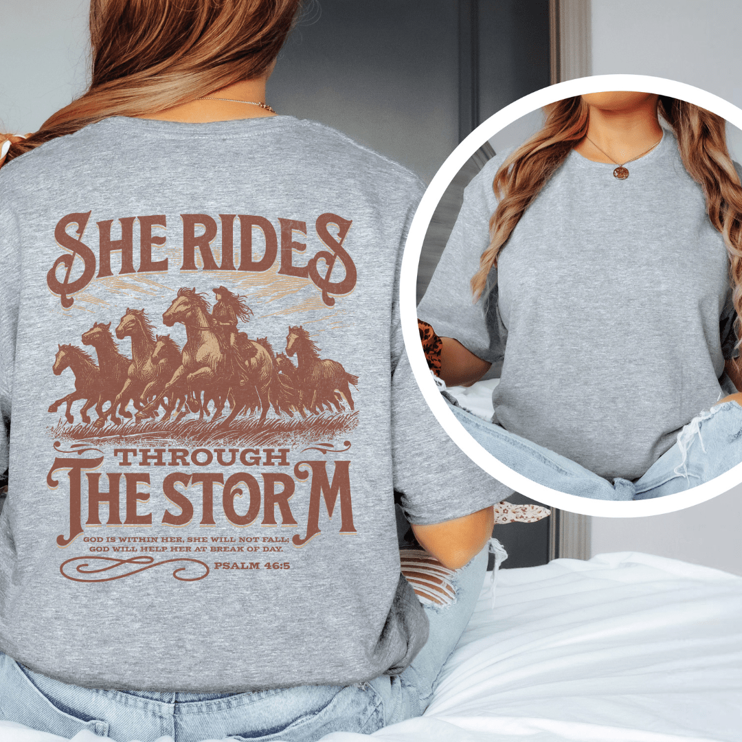 Through The Storm - Back Print T-Shirt