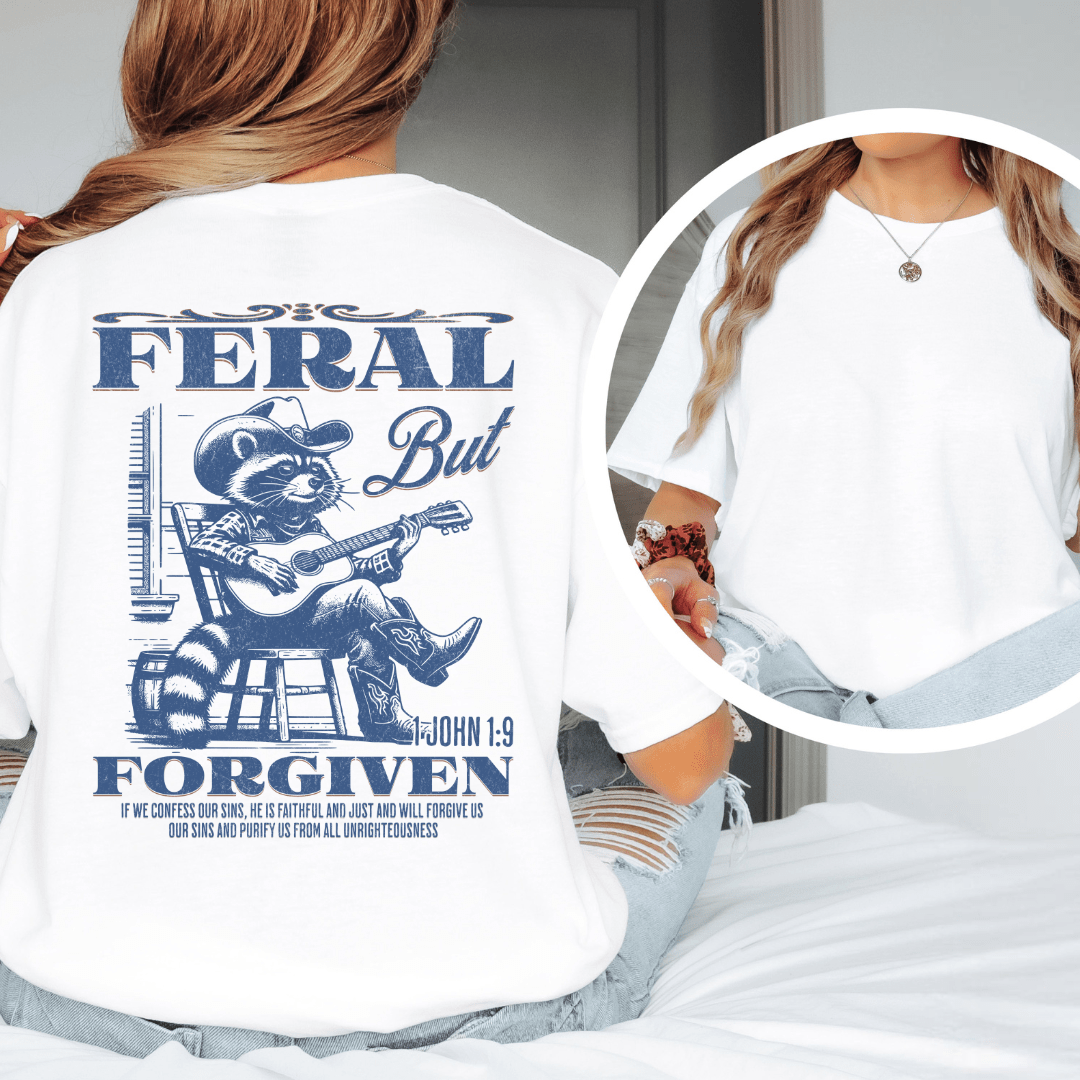 Feral But Forgiven - Back Print T-Shirt